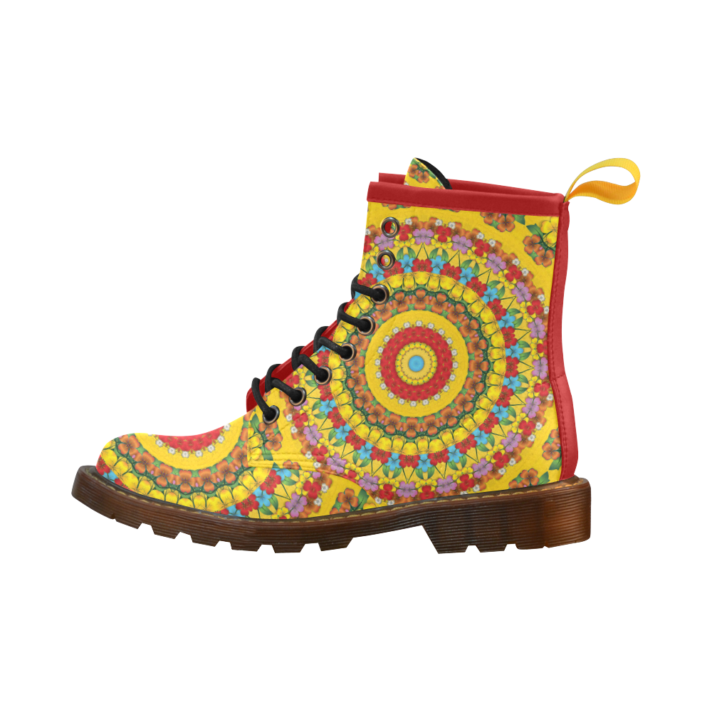 Blooming mandala High Grade PU Leather Martin Boots For Women Model 402H