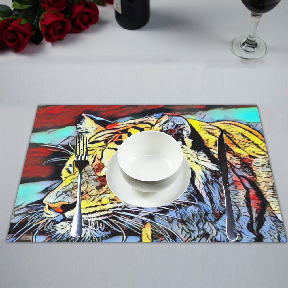 Color Kick - Tiger by JamColors Placemat 14’’ x 19’’ (Set of 2)