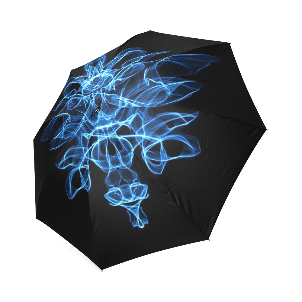 Blue Flame Floral Foldable Umbrella (Model U01)