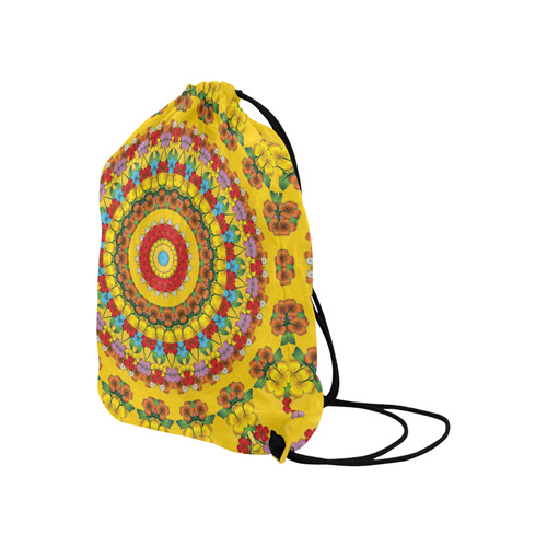 Blooming mandala Large Drawstring Bag Model 1604 (Twin Sides)  16.5"(W) * 19.3"(H)