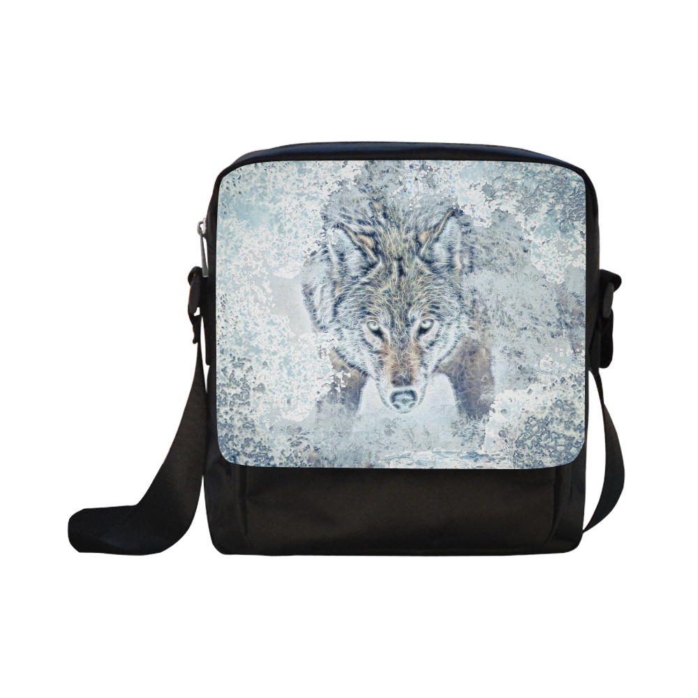 Snow Wolf Crossbody Nylon Bags (Model 1633)
