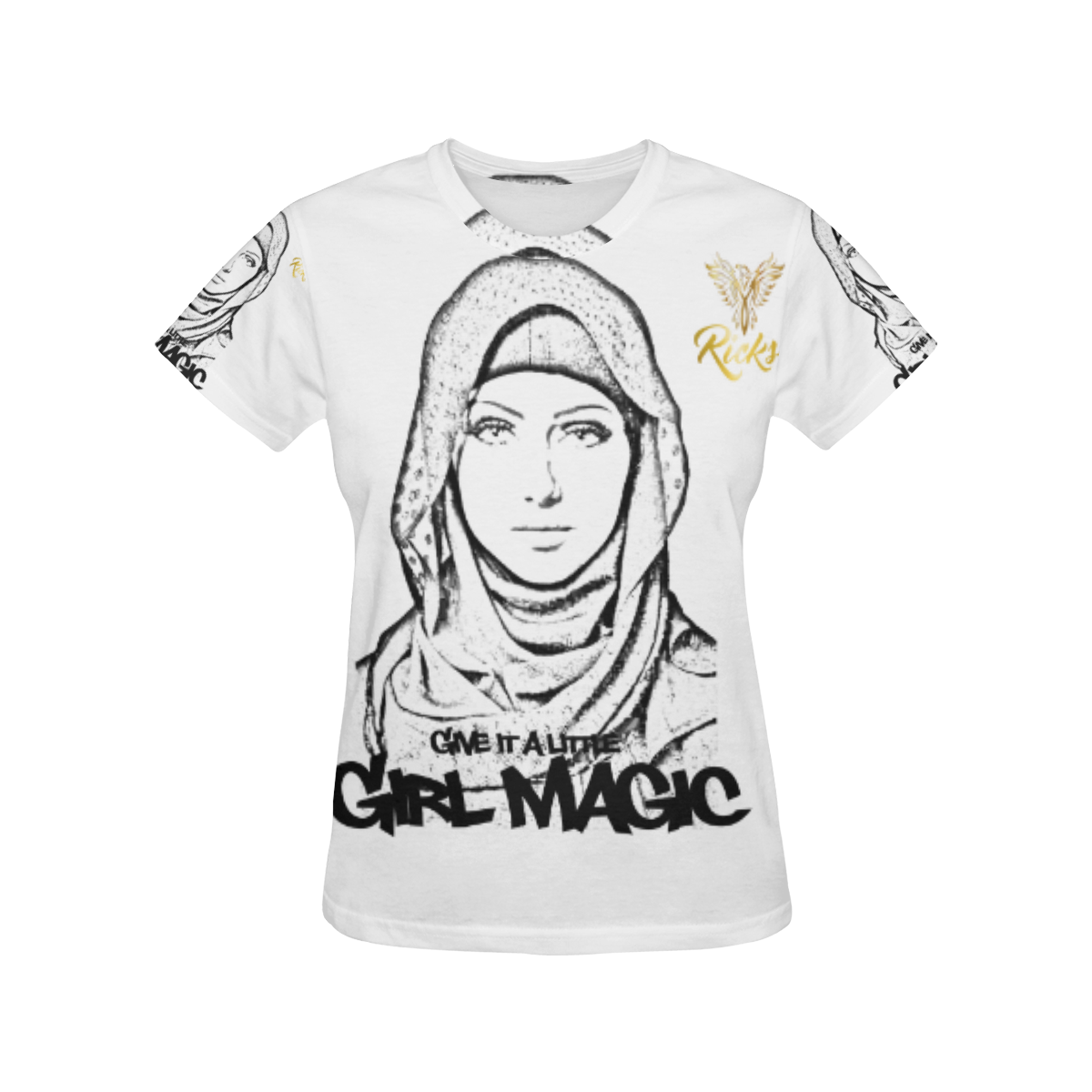 Girl Magic T Hijab All Over Print T-Shirt for Women (USA Size) (Model T40)