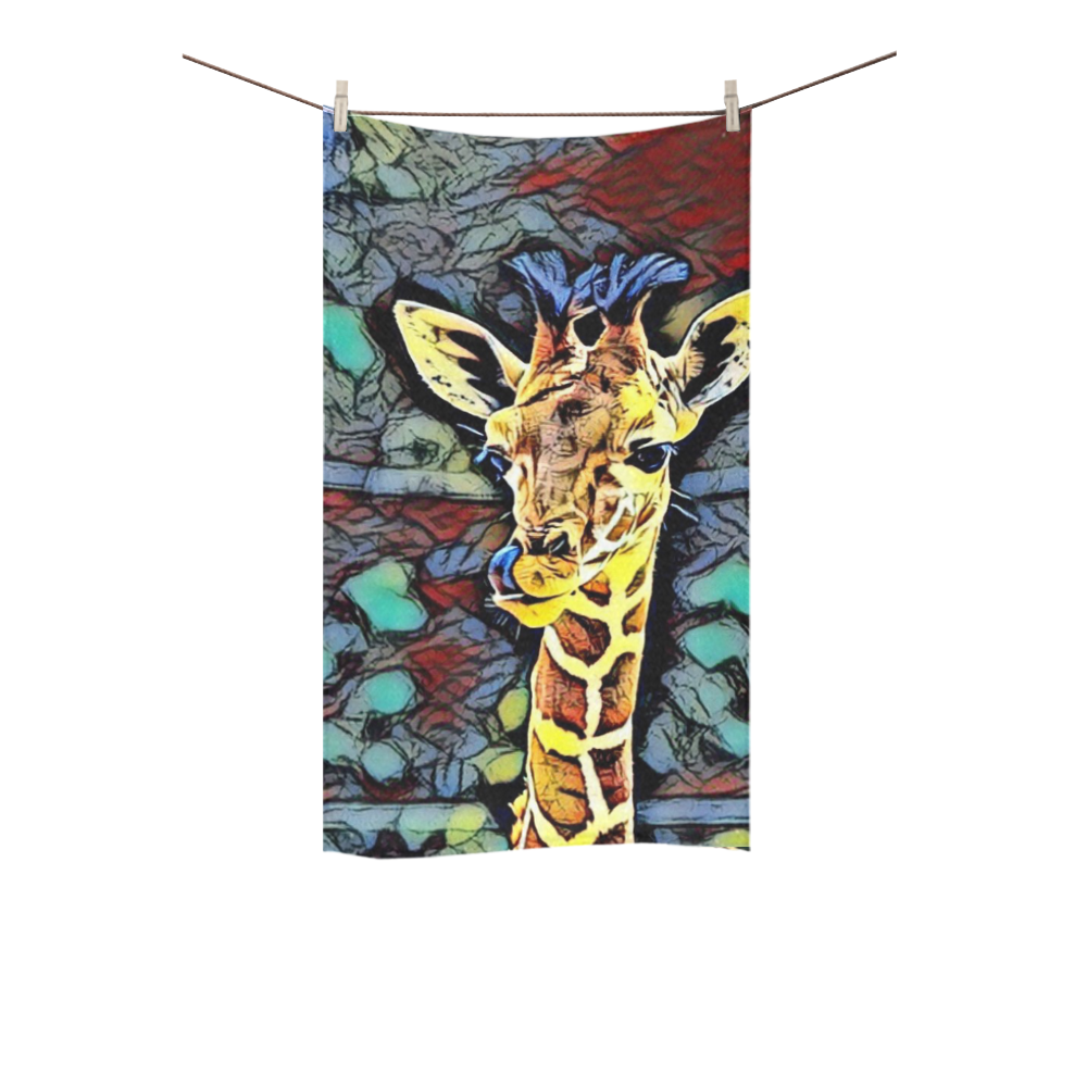 Color Kick - Baby Giraffe by JamColors Custom Towel 16"x28"