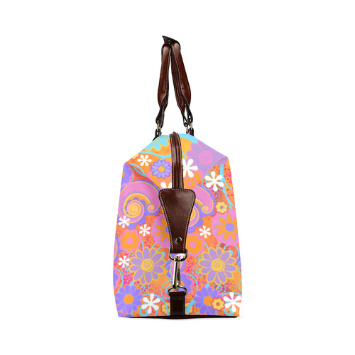 Travel Bag Colorful Flowers Print Classic Travel Bag (Model 1643) Remake