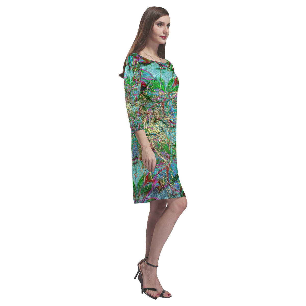 Tropical Rain Rhea Loose Round Neck Dress(Model D22)