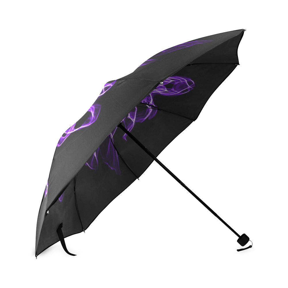 Purple Flame Floral Foldable Umbrella (Model U01)