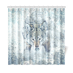 Snow Wolf Shower Curtain 72"x72"