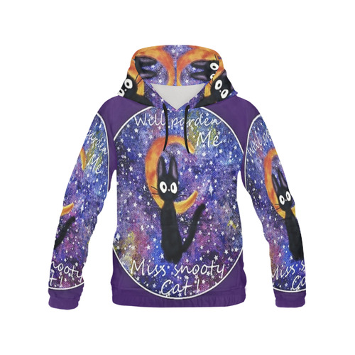 snooty cat All Over Print Hoodie for Women (USA Size) (Model H13)
