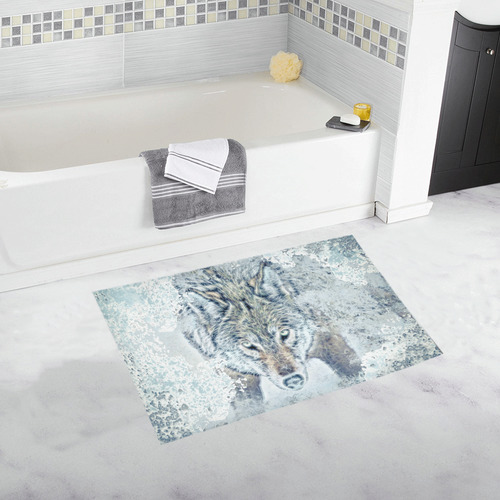 Snow Wolf Bath Rug 20''x 32''