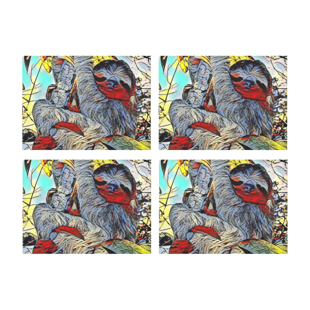 Color Kick - Sloth by JamColors Placemat 14’’ x 19’’ (Set of 4)
