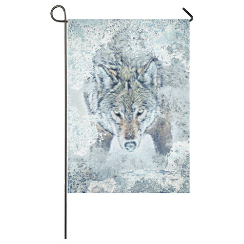 Snow Wolf Garden Flag 28''x40'' （Without Flagpole）