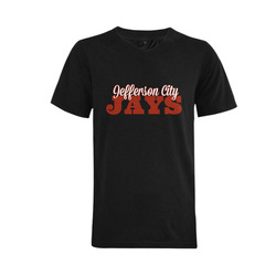 Jays Red and White Men's V-Neck T-shirt  Big Size(USA Size) (Model T10)