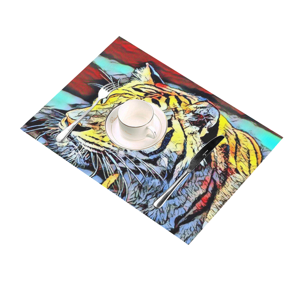 Color Kick - Tiger by JamColors Placemat 14’’ x 19’’ (Set of 2)
