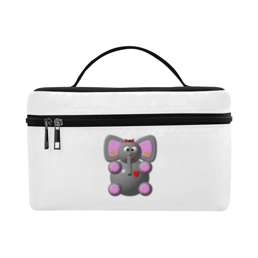 Cute Critters with Heart Elephant with Earrings Lunch Bag/Large (Model 1658)