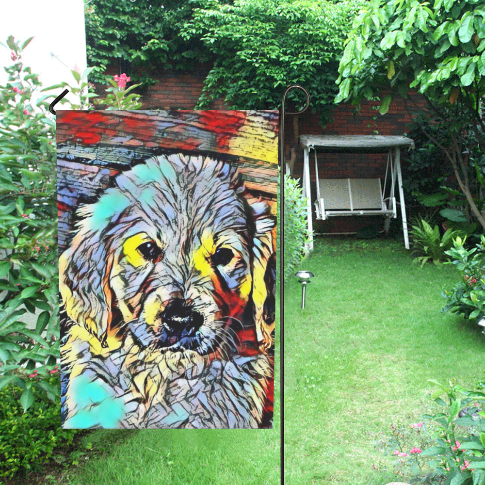 Color Kick - Puppy by JamColors Garden Flag 28''x40'' （Without Flagpole）