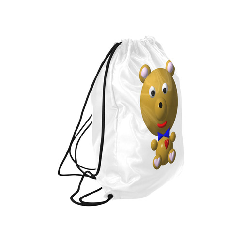 Cute Critters with Heart Bear with Bowtie Large Drawstring Bag Model 1604 (Twin Sides)  16.5"(W) * 19.3"(H)