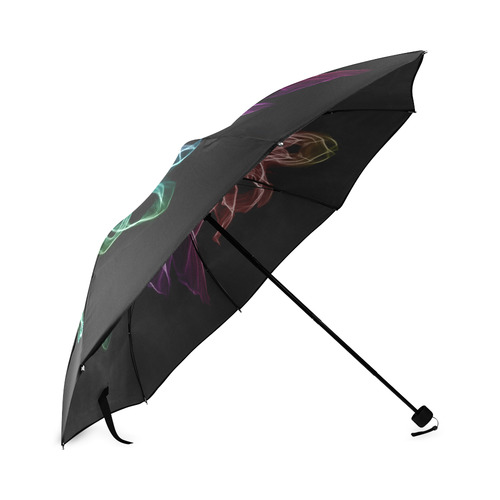 Rainbow Flame Floral Foldable Umbrella (Model U01)