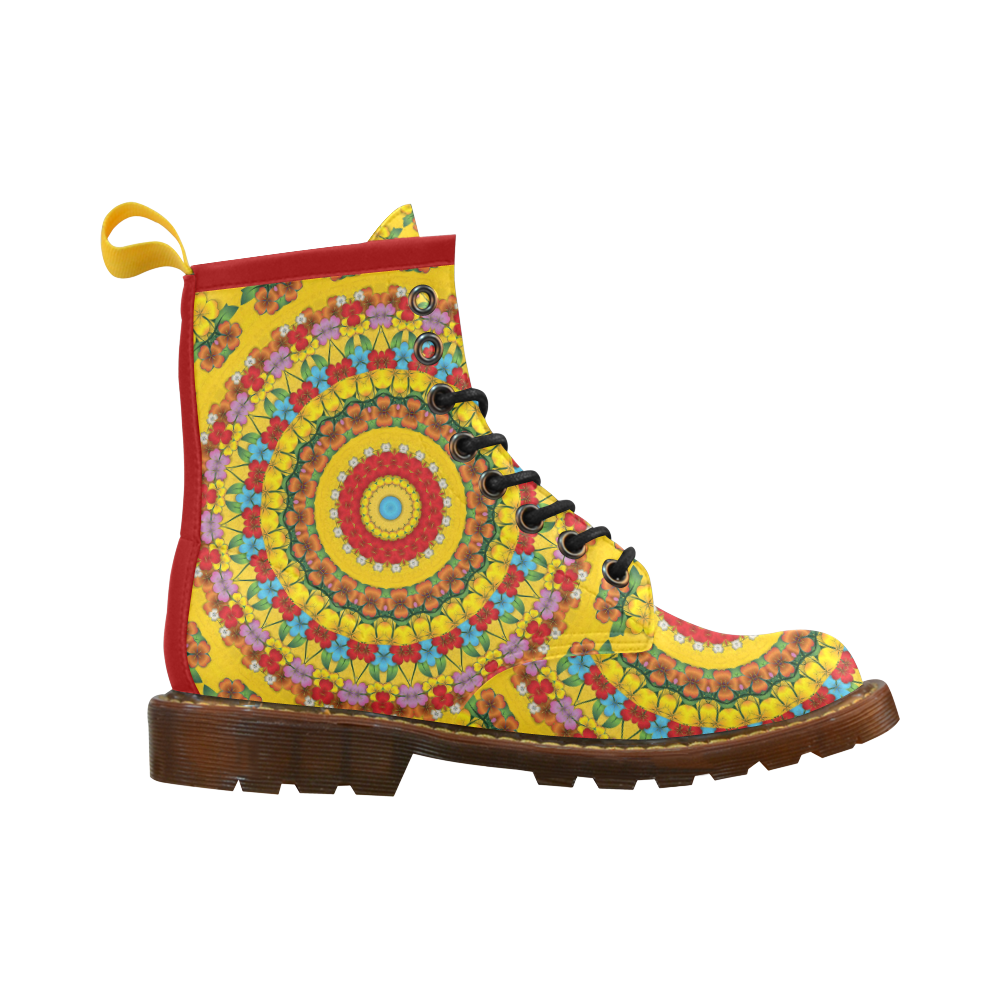 Blooming mandala High Grade PU Leather Martin Boots For Women Model 402H