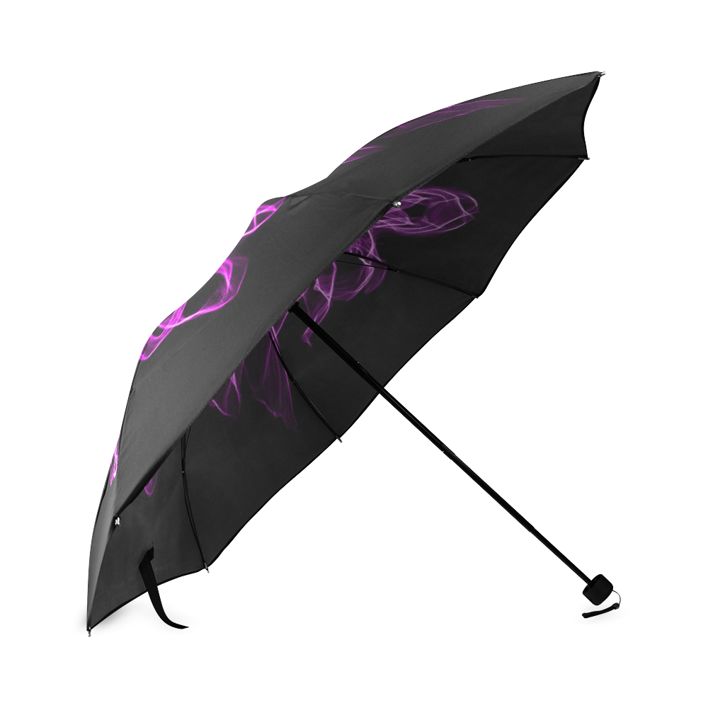 Pink Flame Floral Foldable Umbrella (Model U01)