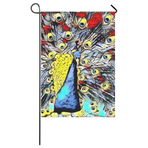 Color Kick - peacock by JamColors Garden Flag 28''x40'' （Without Flagpole）