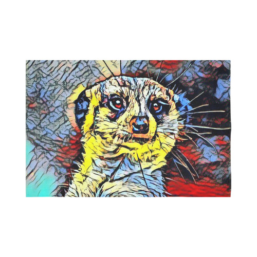 Color Kick - Meerkat by JamColors Cotton Linen Wall Tapestry 90"x 60"