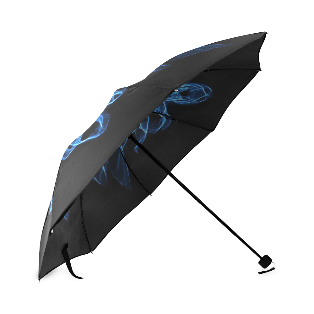 Blue Flame Floral Foldable Umbrella (Model U01)