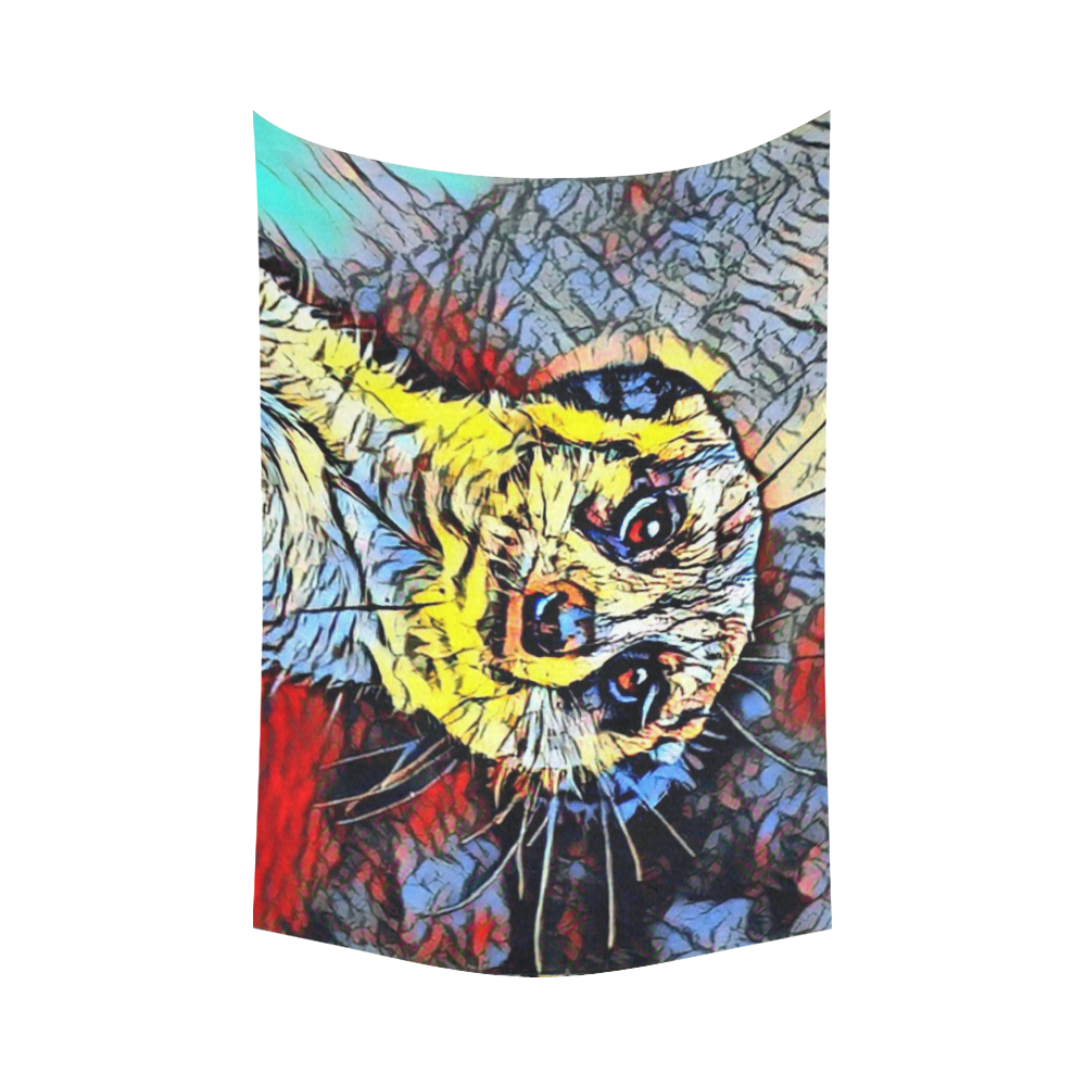 Color Kick - Meerkat by JamColors Cotton Linen Wall Tapestry 90"x 60"