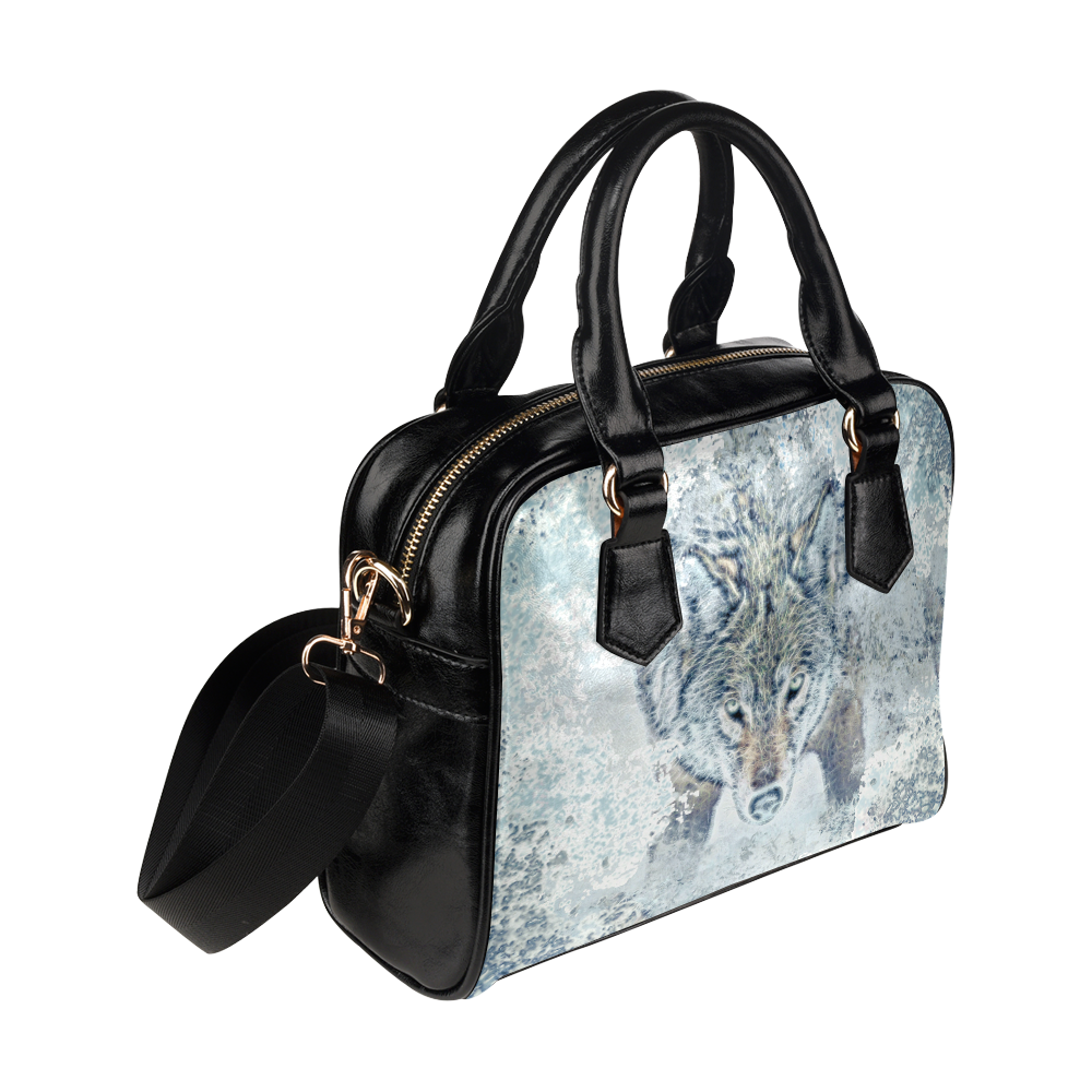 Snow Wolf Shoulder Handbag (Model 1634)