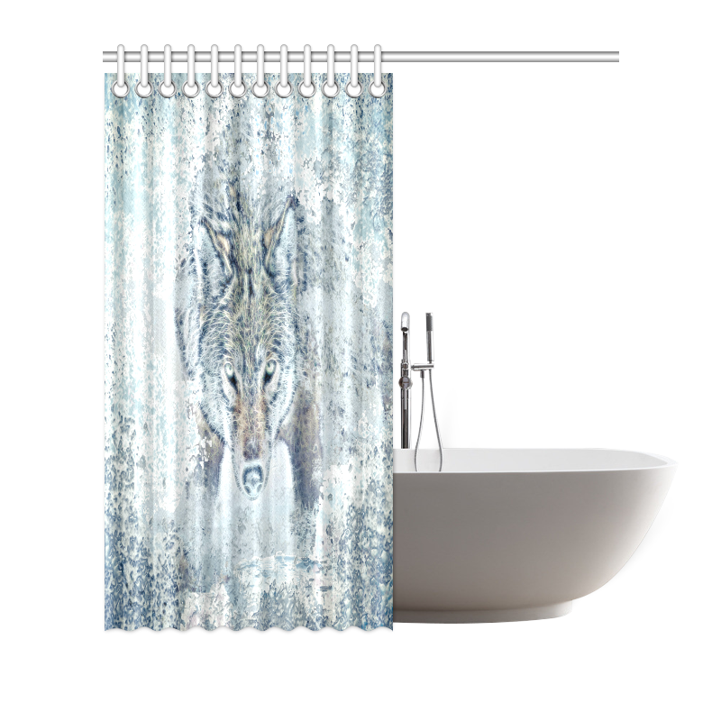 Snow Wolf Shower Curtain 72"x72"