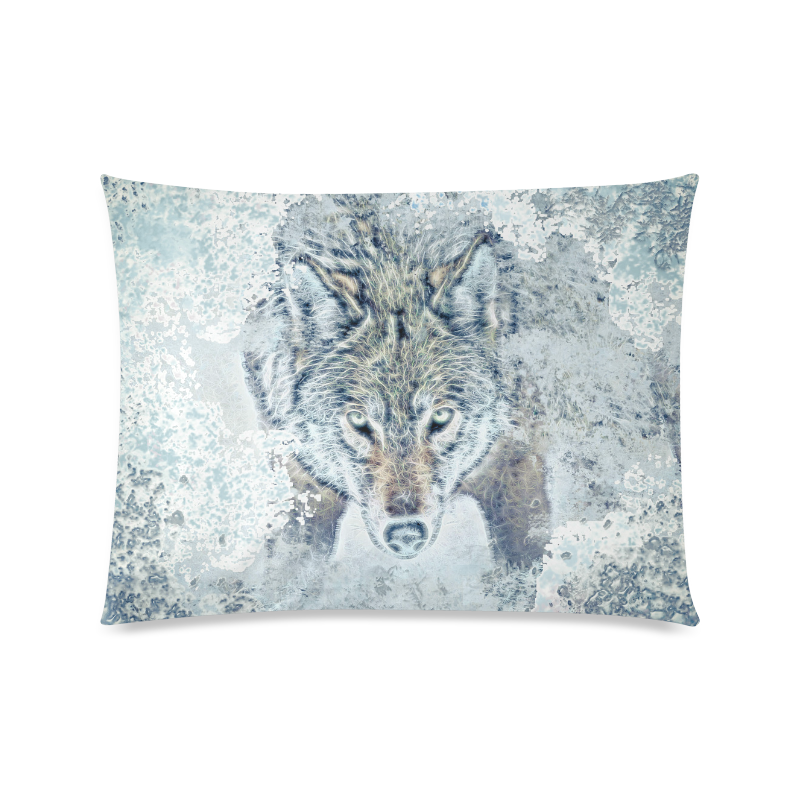 Snow Wolf Custom Picture Pillow Case 20"x26" (one side)