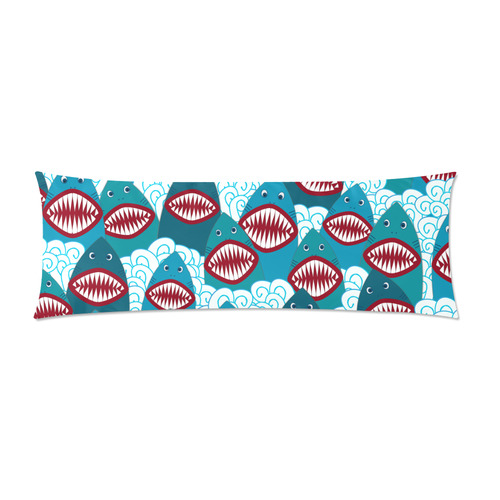 Angry Sharks Custom Zippered Pillow Case 21"x60"(Two Sides)