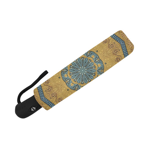 Gold and azure Auto-Foldable Umbrella (Model U04)