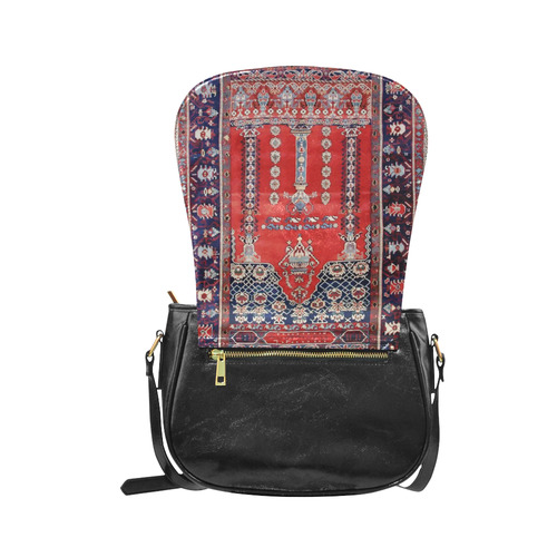 Red Blue Vintage Antique Persian Rug Classic Saddle Bag/Small (Model 1648)
