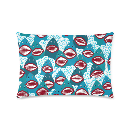 Angry Sharks Custom Rectangle Pillow Case 16"x24" (one side)