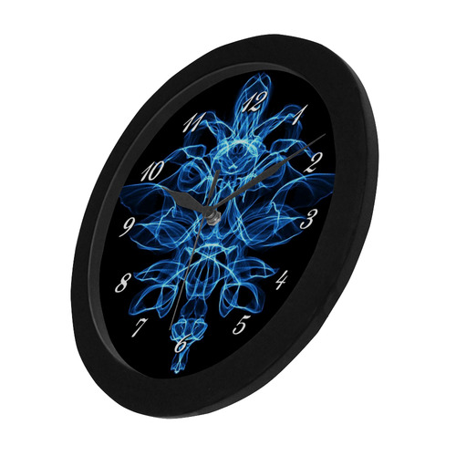 Blue Flame Floral Circular Plastic Wall clock
