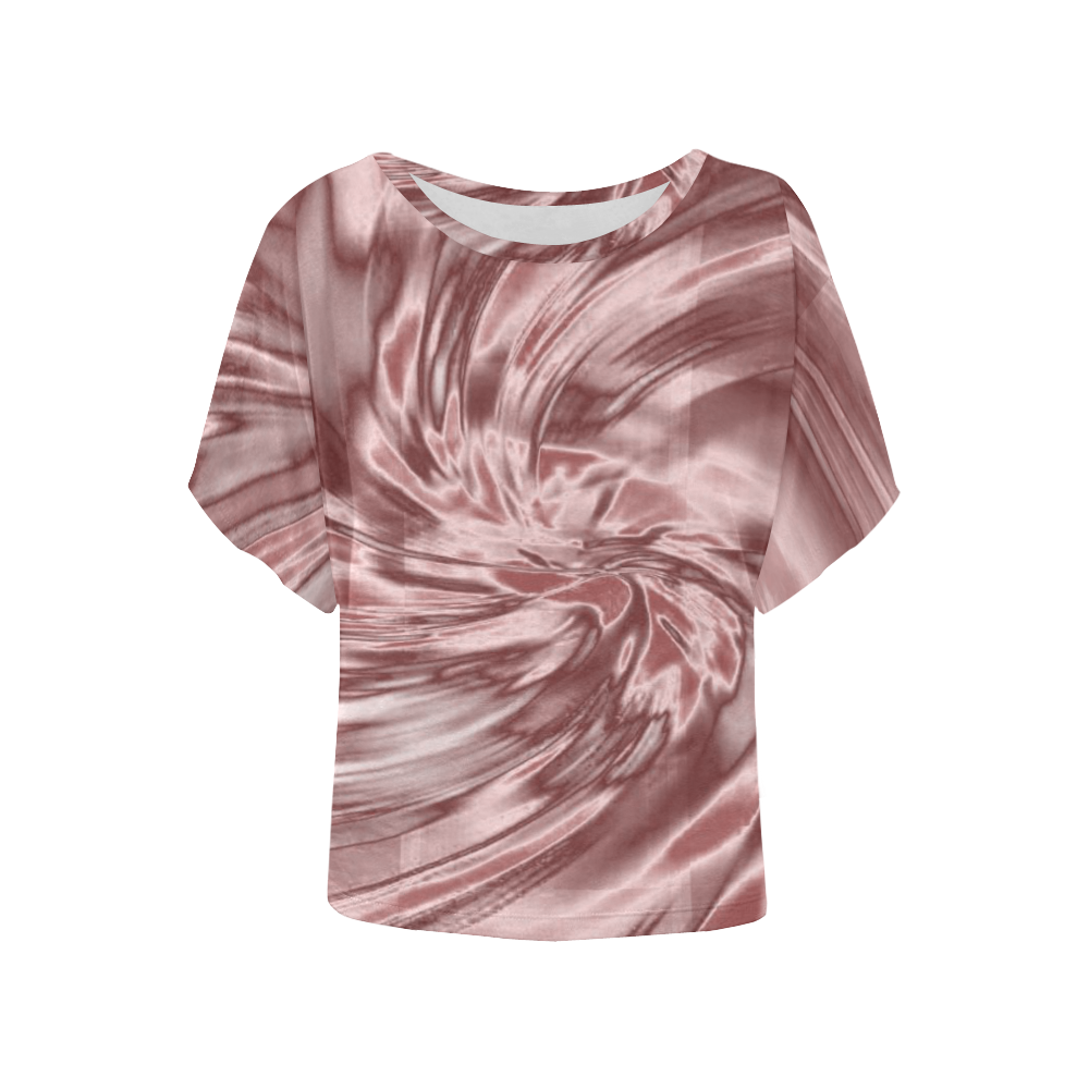 Dusty pink silk look alike All Over Print T-shirt Women's Batwing-Sleeved Blouse T shirt (Model T44)