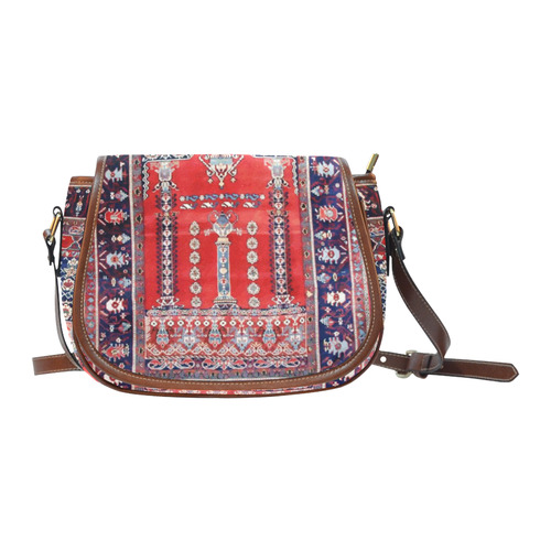 Red Blue Vintage Antique Persian Rug Saddle Bag/Large (Model 1649)