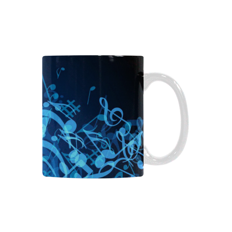 Blue Glow Music Notes White Mug(11OZ)