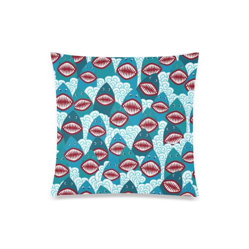 Angry Sharks Custom Zippered Pillow Case 20"x20"(Twin Sides)