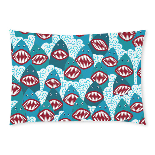 Angry Sharks Custom Rectangle Pillow Case 20x30 (One Side)