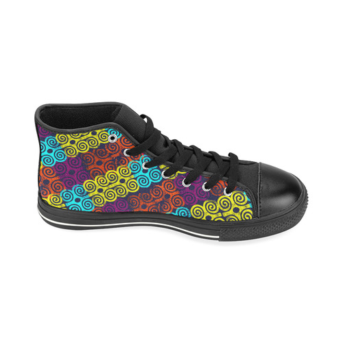 Sign of Courage_multi-colored High Top Canvas Women's Shoes/Large Size (Model 017)