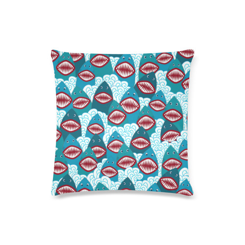 Angry Sharks Custom Zippered Pillow Case 16"x16"(Twin Sides)