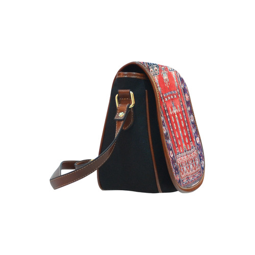 Red Blue Vintage Antique Persian Rug Saddle Bag/Small (Model 1649)(Flap Customization)