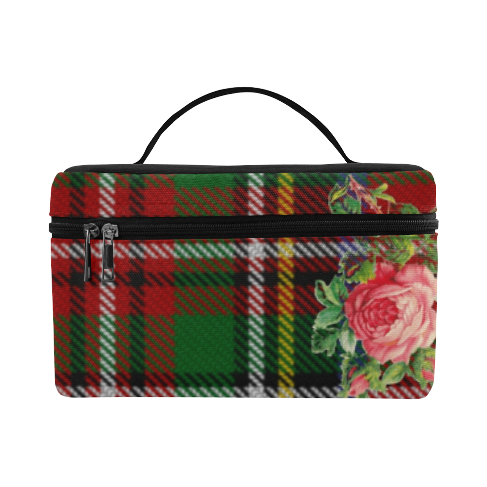 Tartan Rose Cosmetic Bag/Large (Model 1658)