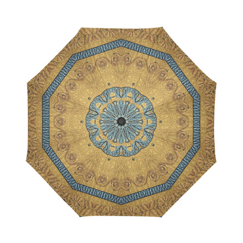 Gold and azure Auto-Foldable Umbrella (Model U04)