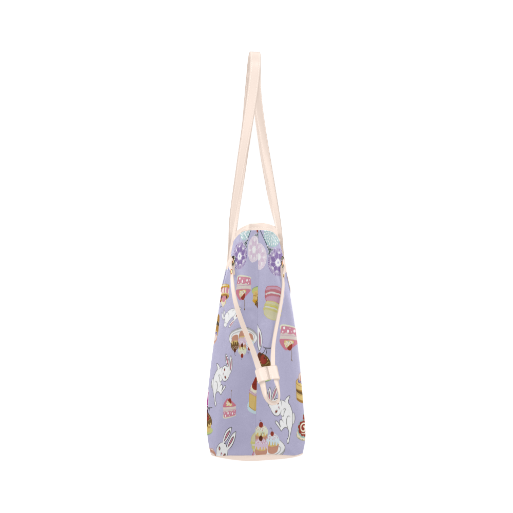 Amusement of Rabbit Blue Clover Canvas Tote Bag (Model 1661)