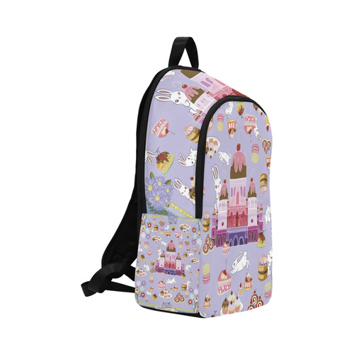 Amusement of Rabbit Blue Fabric Backpack for Adult (Model 1659)