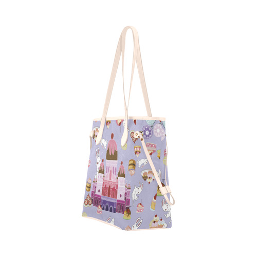 Amusement of Rabbit Blue Clover Canvas Tote Bag (Model 1661)