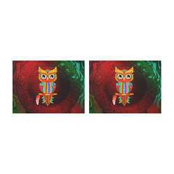Cute owl, mandala design Placemat 14’’ x 19’’ (Set of 2)