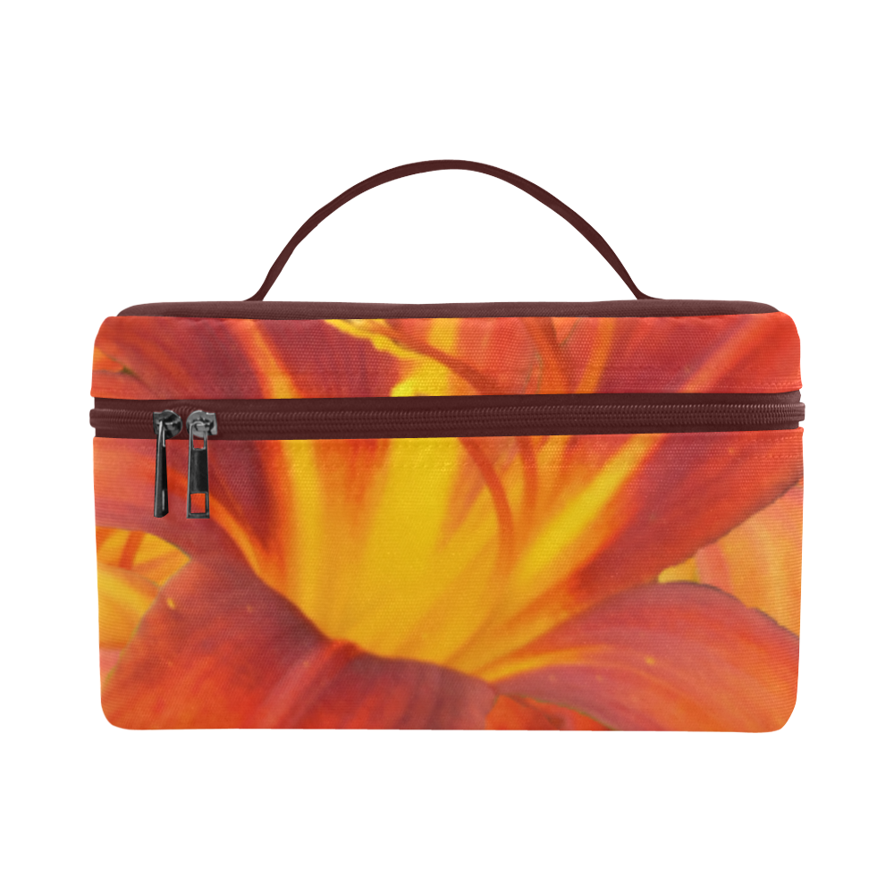 Orange Daylilies Cosmetic Bag/Large (Model 1658)